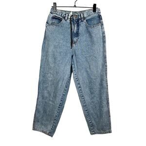 Vintage High Rise Acid Wash Tapered‎ Jeans Women's Size 14 Blue Retro Baggy